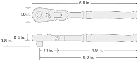 טקטון 1/4 אינץ 'כונן x 6 אינץ' גמיש ראש שחרור מהיר מחגר | SRH31006